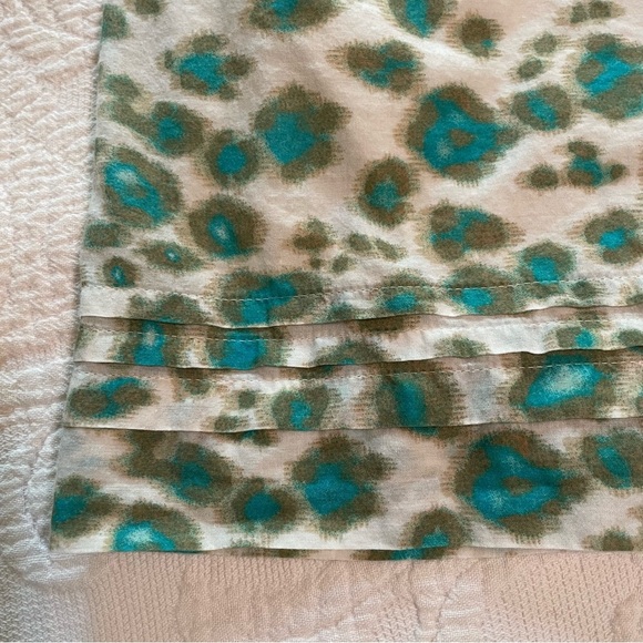 LOFT Blue Cream A-Line Mini Skirt Casual - Picture 4 of 7